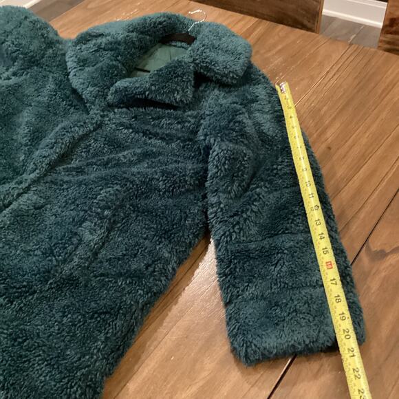 Essentiel Antwerp Alexander Faux Fur Reversible Coat EUR 34 US 2 Green/teal - Picture 6 of 10